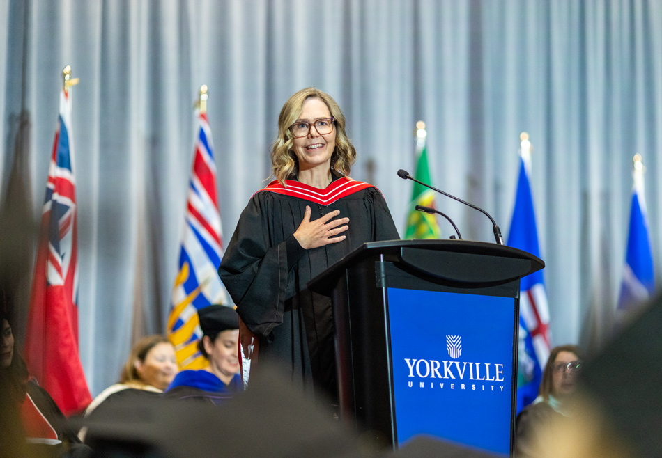 Dr. Deborah Seabrook at Yorkville's Fall 2025 Convocation in Fredericton