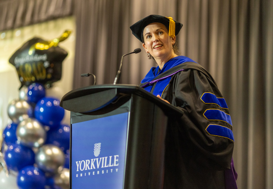 Dr. Michelle Grimes at Yorkville's Fall 2025 Convocation in Fredericton